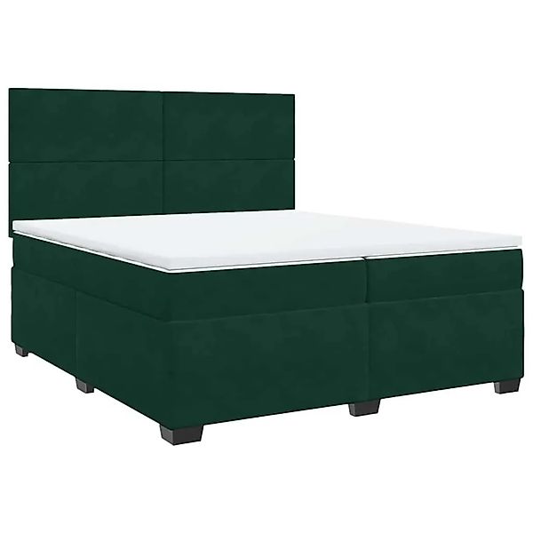 vidaXL Boxspringbett mit Matratze Dunkelgrün 200x200 cm Samt 3290999 günstig online kaufen