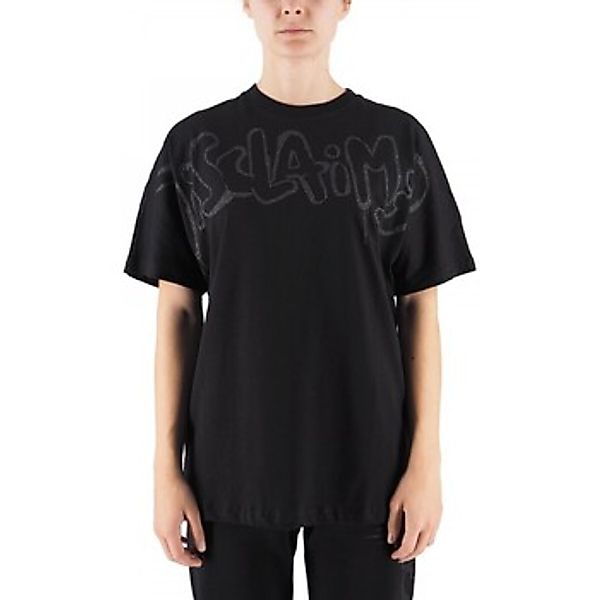 Disclaimer  T-Shirts & Poloshirts Jersey-T-Shirt mit schwarzem Maxi-Logo günstig online kaufen