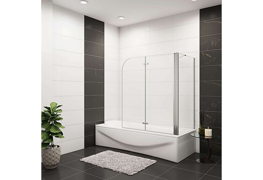 Duschparadies Badewannenfaltwand Duschwand mit Seitenwand 6 mm ESG Duschtür günstig online kaufen
