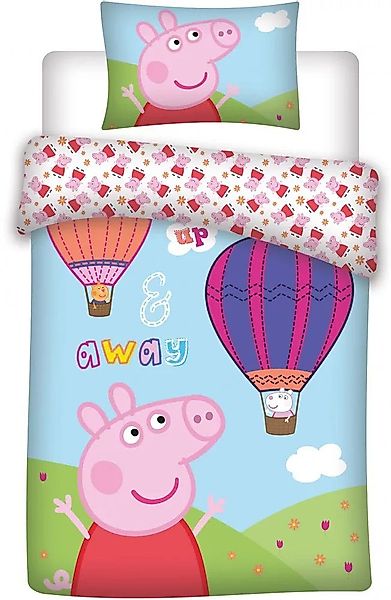 Peppa Pig Kinderbettwäsche Wutz Ballonfahrt Fliegen günstig online kaufen