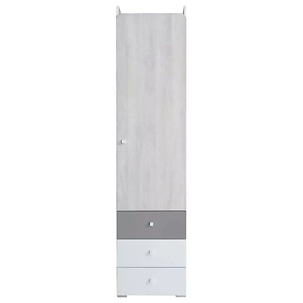 Jugendzimmer Schrank mit Schubladen weiß, Eiche hell, grau COLLINS-133 günstig online kaufen