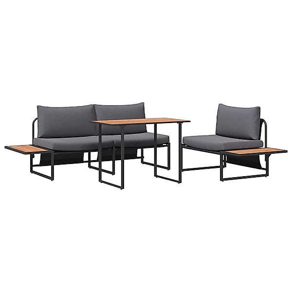 vidaXL Garten Essgruppe 3-Tlg Anthrazit Stahl 3335888 günstig online kaufen