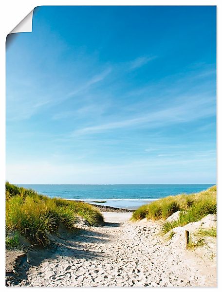 Artland Wandbild "Strand mit Sanddünen und Weg zur See" Strand 1 Stk. tlg. günstig online kaufen
