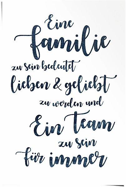 Reinders Poster "Eine Familie, ein Team", (1 St.) günstig online kaufen