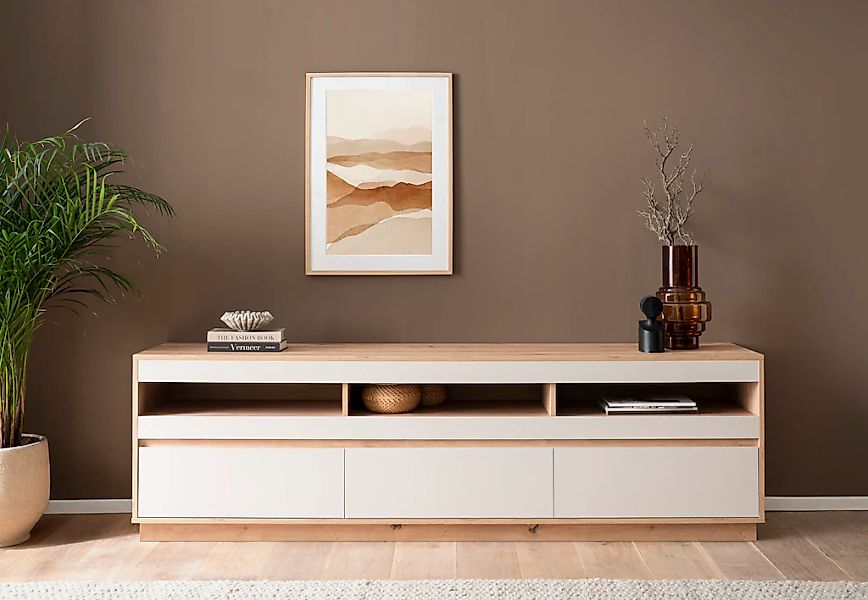Home affaire Lowboard "Sonora, moderner TV-Unterschrank, Kommode in Eiche A günstig online kaufen