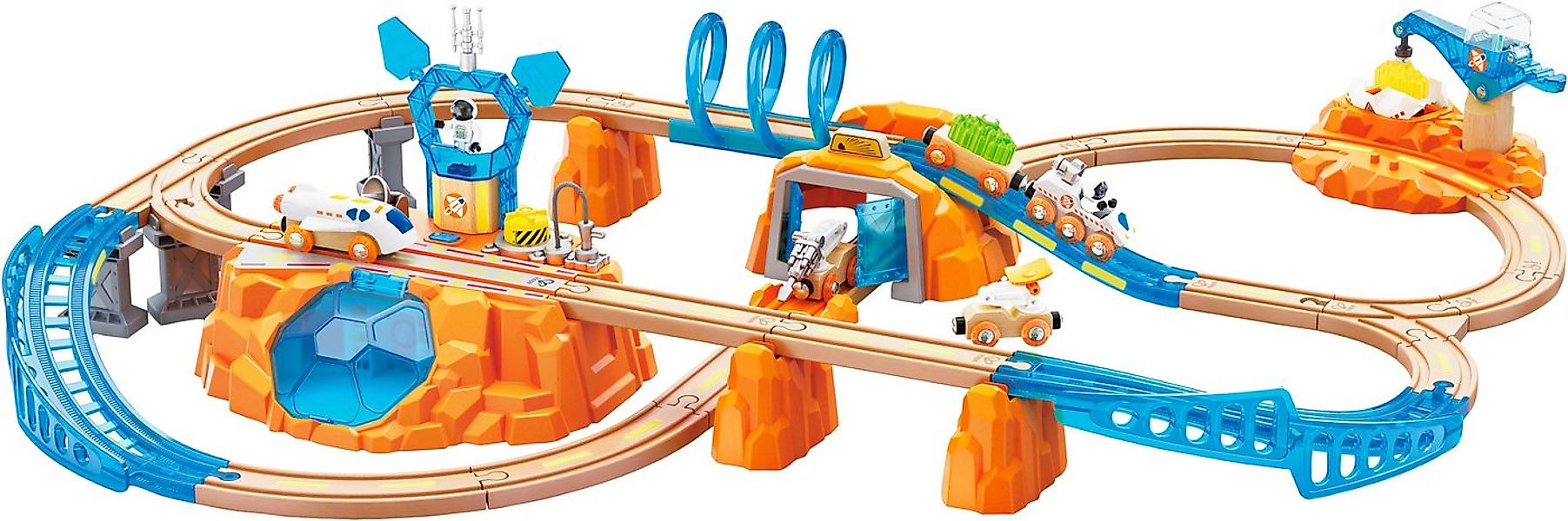 Hape Spielzeug-Eisenbahn Zugset - Mars-Erkundung, (48-tlg), mit Licht und S günstig online kaufen