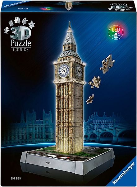 Ravensburger 3D-Puzzle Iconics: Big Ben - mit Licht, 216 Puzzleteile, Made günstig online kaufen