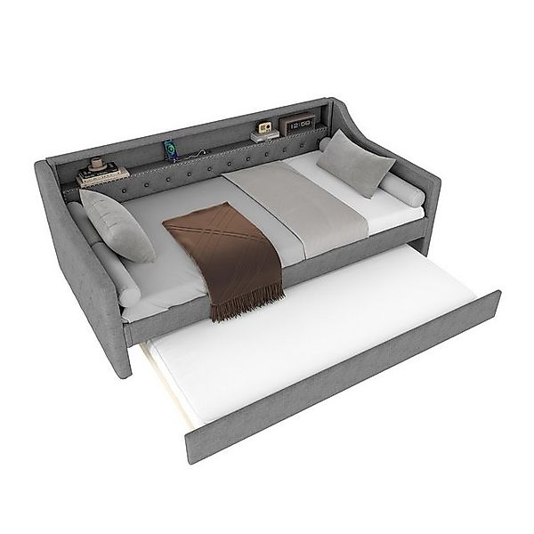 Odikalo Daybett Schlafsofa Tagesbett 90x200cm Lattenrost Ambientelicht Ausz günstig online kaufen