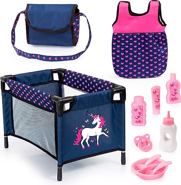 Bayer Puppenmöbel Puppen-Reisebett und Schlafsack blau/pink (Set), mit Schl günstig online kaufen
