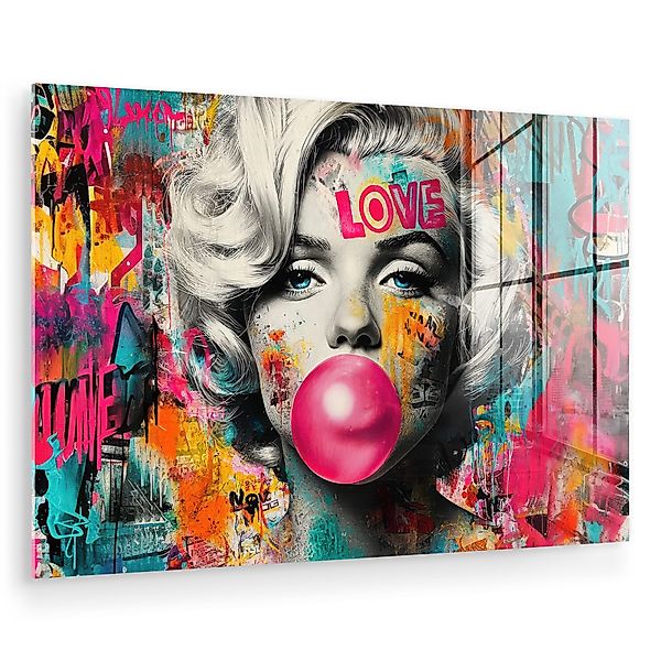 MuchoWow Acrylglasbild Frau - Kaugummi - günstig online kaufen