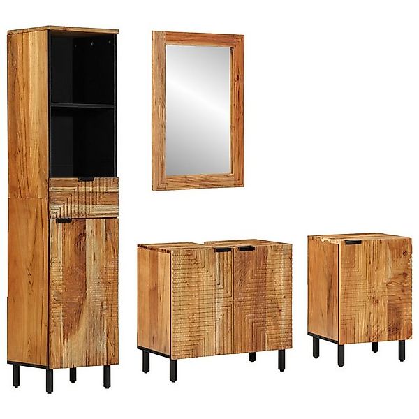 vidaXL Badezimmerspiegelschrank 4-teiliges Badezimmermöbel Set aus braunem günstig online kaufen