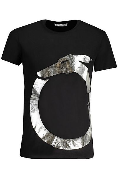 Trussardi T-Shirt Schwarzes Herren T-Shirt mit Rundhals und günstig online kaufen