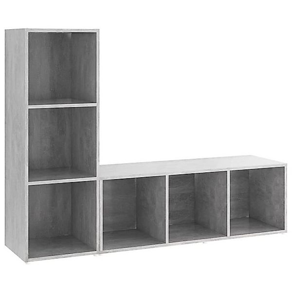 furnicato TV-Schrank TV-Schränke 2 Stk. Betongrau 107x35x37 cm Holzwerkstof günstig online kaufen