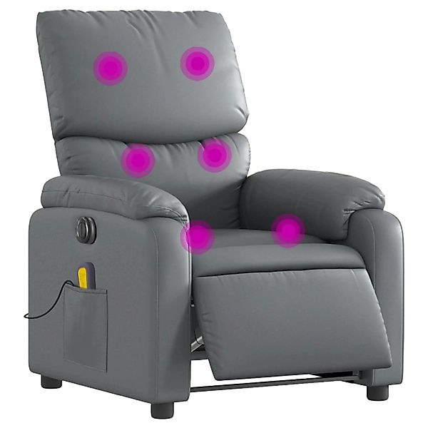 vidaXL Massagesessel Elektrisch Grau Kunstleder Modell 3 günstig online kaufen