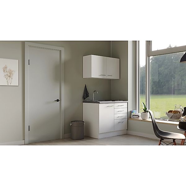 Flex-Well Küchenzeile "Kopenhagen", Breite 100 cm, mit Kochfeld und Spüle, günstig online kaufen