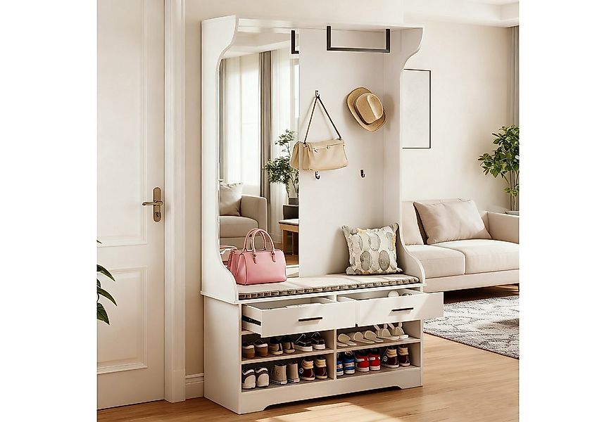 FUROKOY Kleiderständer Dielengarderobe, Wandgarderobe mit Spiegel, (Gardero günstig online kaufen