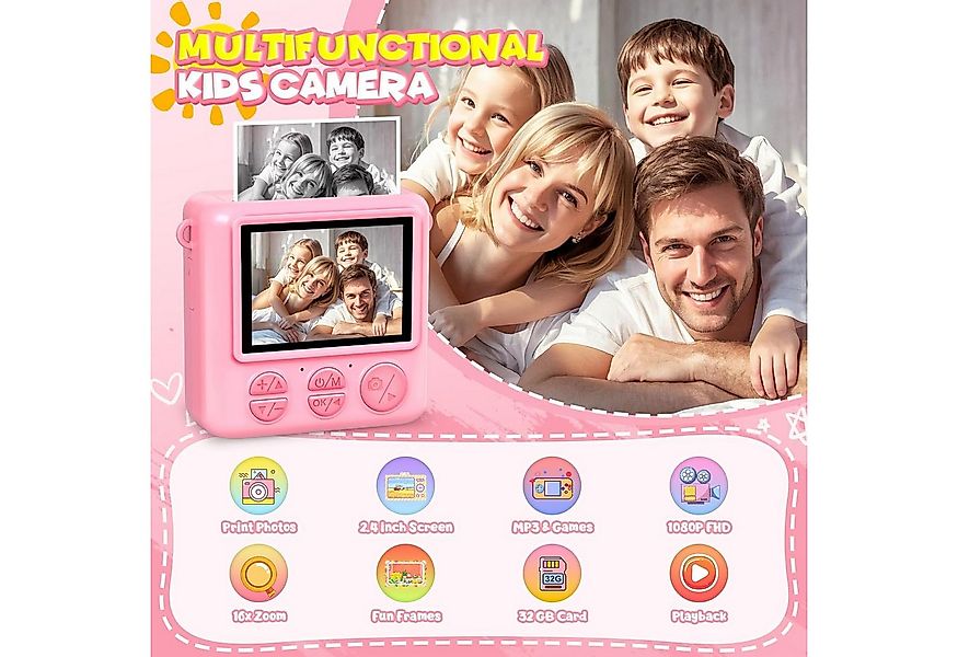 Coonoor Sofortbildkamera KinderKamera, 1080P 2,4 Zoll Bildschirm Kinderkame günstig online kaufen