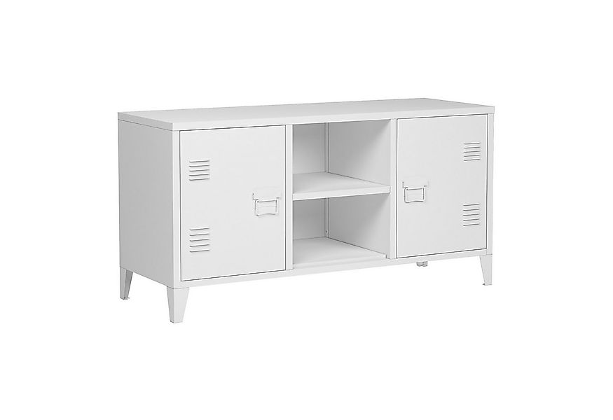 en.casa Sideboard, »Kotka« mit 2 Türen Metall 113 x 40 x 58 cm Weiß günstig online kaufen