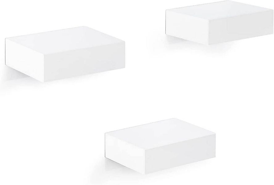 Woltu Wandregal, 3-tlg., Wanddeko freischwebend, Schweberegal weiß klein, M günstig online kaufen