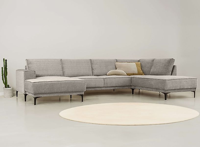OTTO home Wohnlandschaft »XXL Sofa Oland, Struktur, Flachgewebe, Luxus-Micr günstig online kaufen