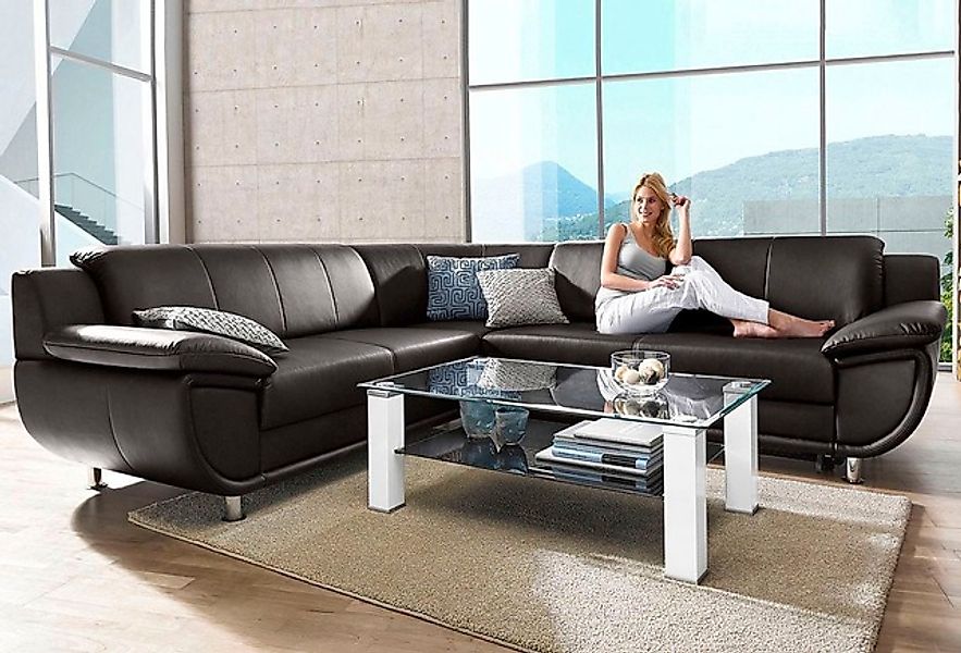 TRENDMANUFAKTUR Ecksofa »Rondo wahlweise mit Schlaffunktion, bequeme Armleh günstig online kaufen