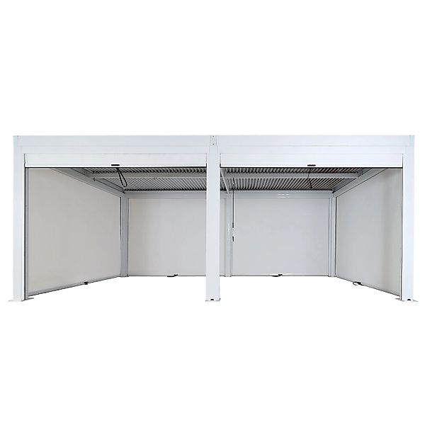 MCW Pergola L46 mit Seitenwand Weiß 11cm-Alu-Gestell 3x6m günstig online kaufen