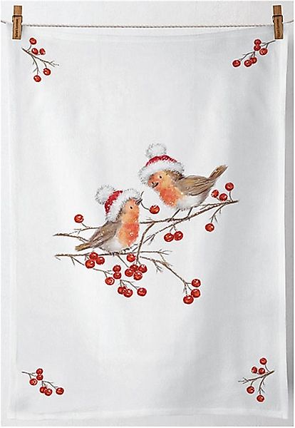 Ambiente® Geschirrtuch Christmas robins, (1-tlg., 1-teilig), Geschirrtücher günstig online kaufen