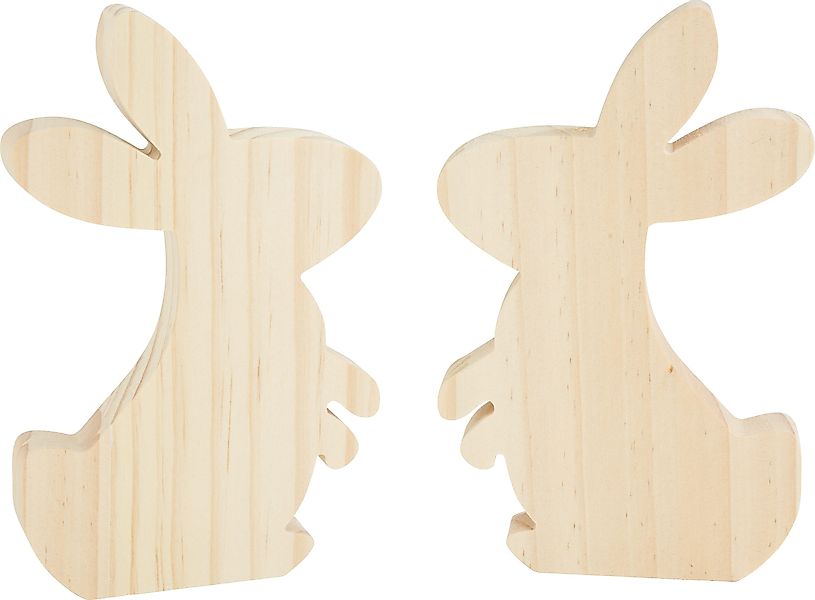 VBS Dekofigur Holz-Hasen (2 St), Kiefernholz günstig online kaufen