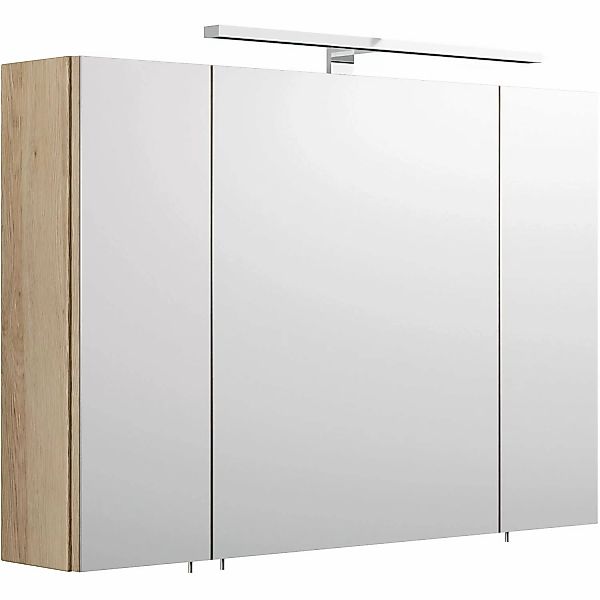 Posseik Spiegelschrank Eiche hell 90 cm mit Softclose Türen günstig online kaufen