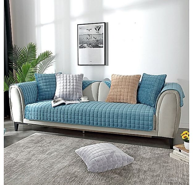 NUODWELL Sofahusse Samt Sofabezug,rutschfest L Form Sofaüberwurf,Couch Bezu günstig online kaufen