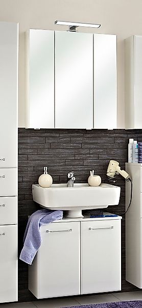Saphir Badmöbel-Set »Quickset 2-teilig, Waschbeckenunterschrank und LED-Spi günstig online kaufen