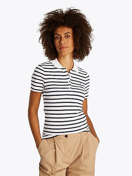 Tommy Hilfiger Poloshirt 1985 Slim Fit Pique Premium mit Logostickerei, Sei günstig online kaufen