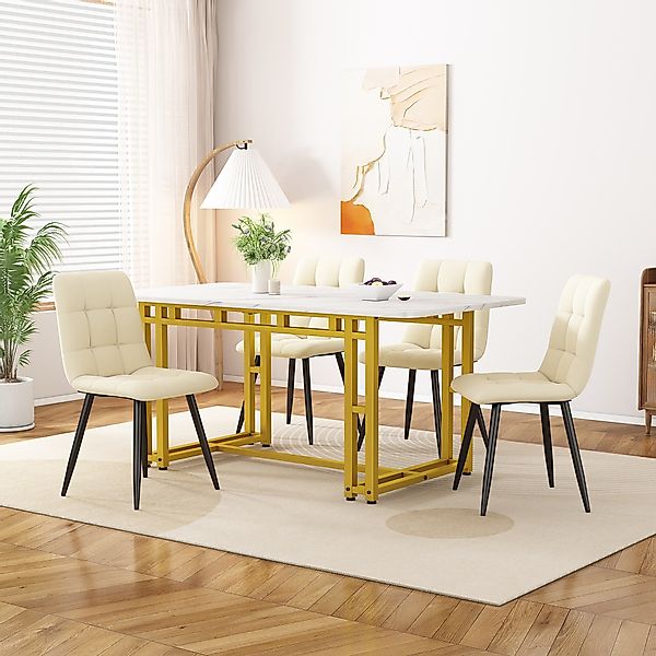 Esstisch, Luxuriöser Moderner Esszimmer Esstisch, MDF-Tischplatte mit vergo günstig online kaufen