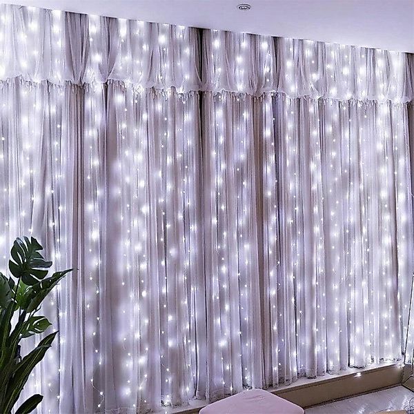 FOUORTUNATE-BEE LED-Lichtervorhang 300 LED USB Lichtervorhang günstig online kaufen