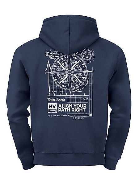 Neverless Hoodie Herren Hoodie Kompass Motiv Backprint, Neverless Point Nor günstig online kaufen
