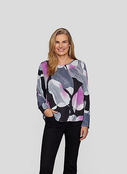 Rabe Klassische Bluse Rabe Plissee-Bluse mit abstraktem Print in stilvollem günstig online kaufen