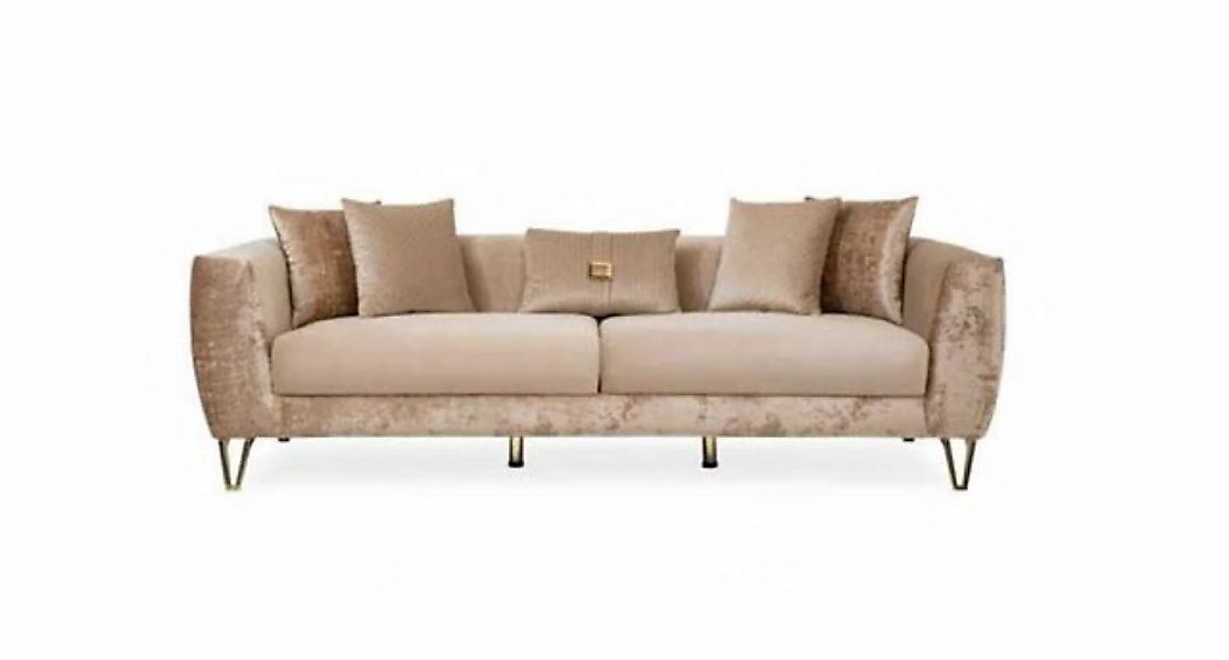 JVmoebel Sofa Dreisitzer Couch Polster Beige Sofa Couchen xxl Möbel günstig online kaufen