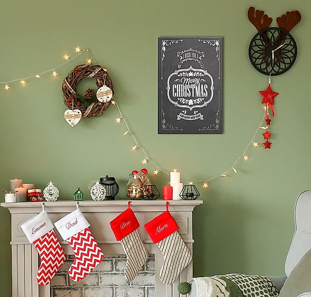 queence Metallbild "Wish you a Merry Christmas" Schriftzug  Schriftzüge  Sp günstig online kaufen