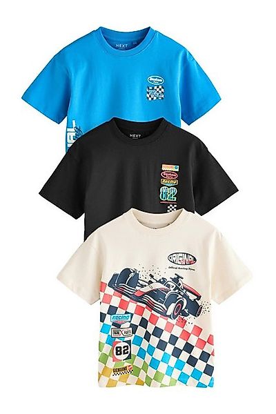 Next Print-Shirt 3er-Pack Relaxed Fit Kurzarm-T-Shirts mit Grafik (3-tlg) günstig online kaufen