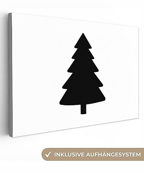 OneMillionCanvasses® Leinwandbild Weihnachtsbaum - Schwarz - Weihnachten - günstig online kaufen