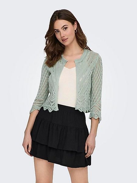 JACQUELINE de YONG Cardigan Kurze Struktur Strickjacke 3/4 Arm Häkelspitze günstig online kaufen