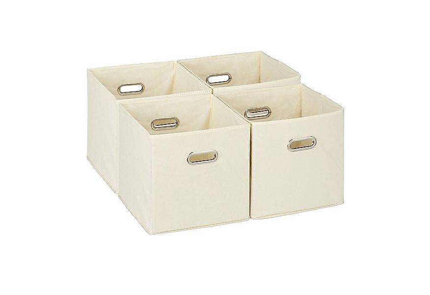 relaxdays Aufbewahrungsbox im 4er Set, Beige günstig online kaufen