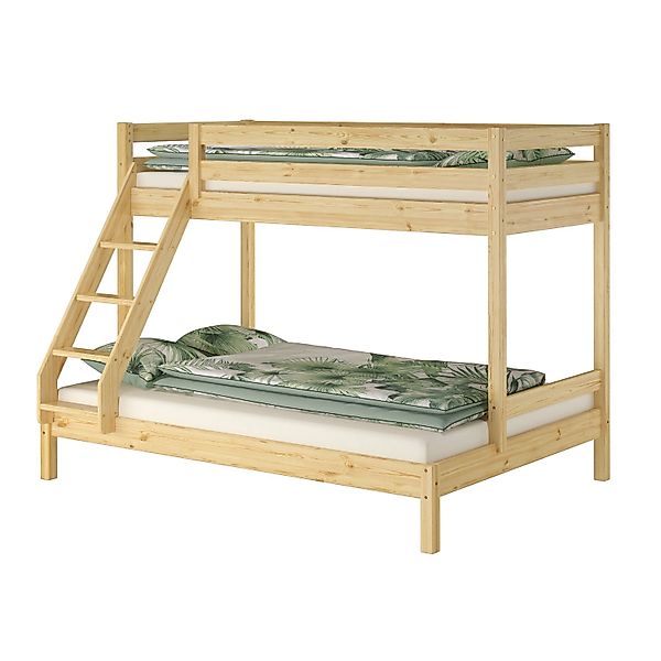 Erst-Holz Doppel-Etagenbett 90 x 200 cm und 140 x 200 cm Erwachsene Kiefer günstig online kaufen