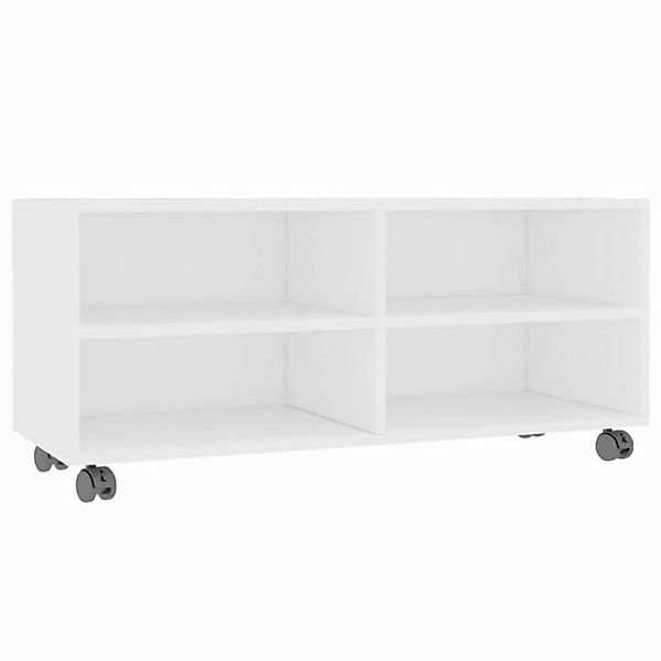 vidaXL TV-Schrank TV-Schrank mit Rollen Weiß 903535 cm Spanplatte Lowboard günstig online kaufen