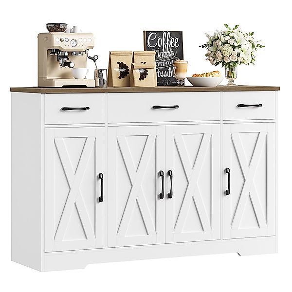 HOMECHO Sideboard, Küchenschrank 3 Schubladen 4 günstig online kaufen