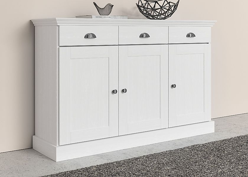 Home affaire Sideboard »Motala«, Kommode, 3 Schubladen und 2 verstellbare E günstig online kaufen