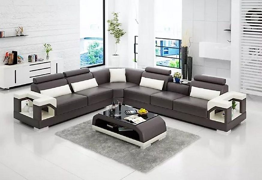 JVmoebel Ecksofa Ecksofa Couch Polster Eck Sofa Eckledersofa Wohnlandschaft günstig online kaufen