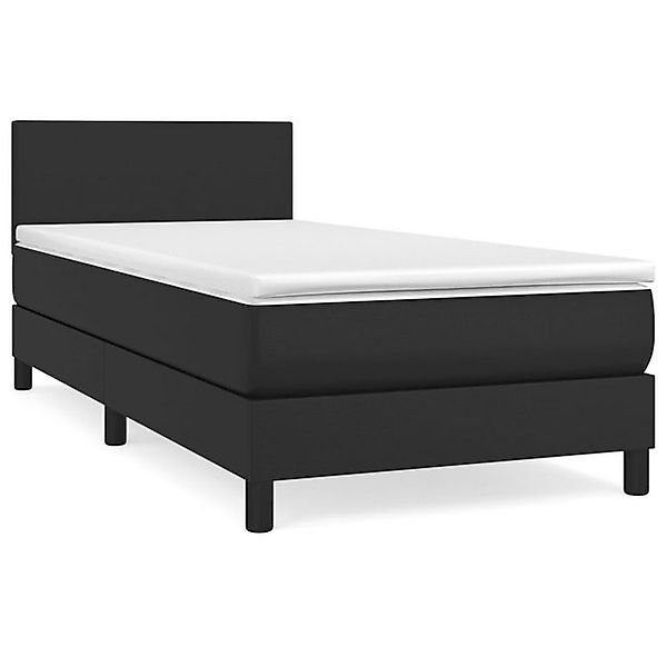 vidaXL Boxspringbett, Boxbett mit Matratze Schwarz 90x200 cm Kunstleder günstig online kaufen