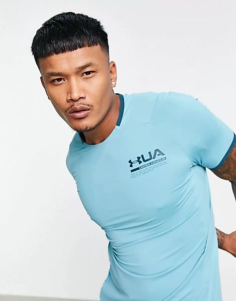 Under Armour – Training Iso-Chill – Perforiertes T-Shirt in Blaugrün günstig online kaufen