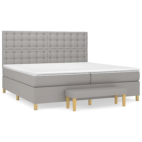 vidaXL Boxspringbett mit Matratze Hellgrau 200x200 cm Stoff 3137501 günstig online kaufen